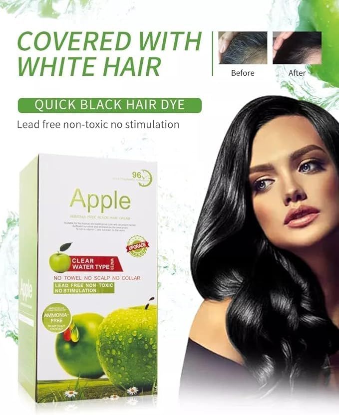 Apple Hair Color 96 Natural Black & Dark Brown Ammonnia Free