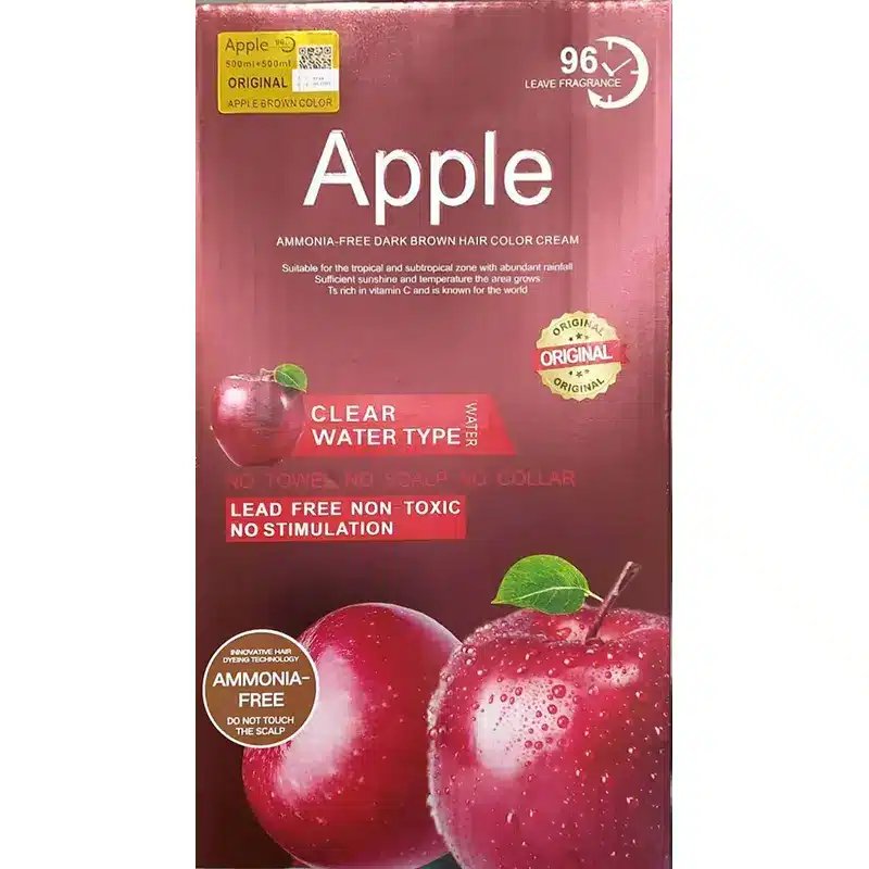 Apple Hair Color 96 Natural Black & Dark Brown Ammonnia Free
