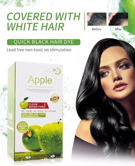 Apple Hair Color 96 Natural Black & Dark Brown Ammonnia Free